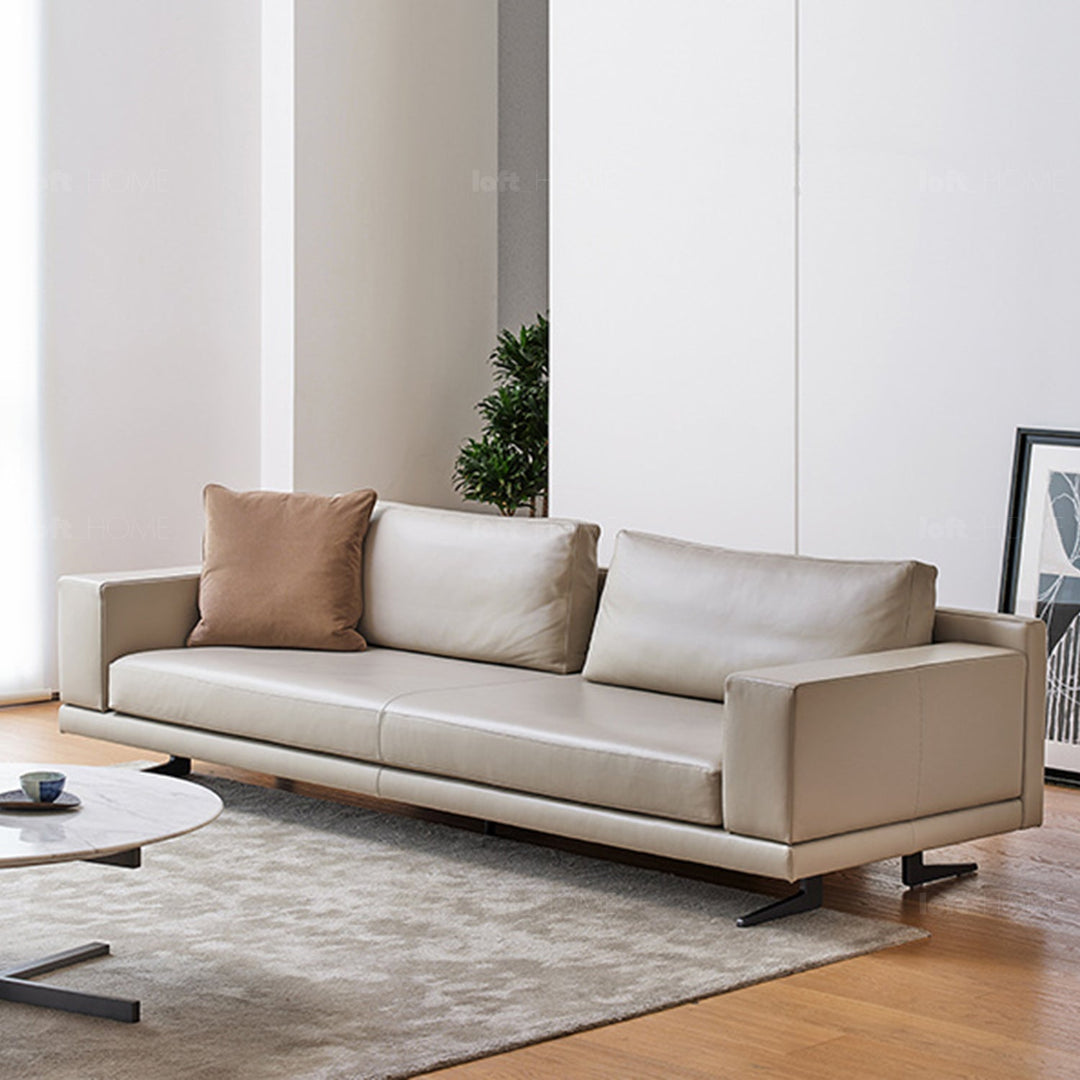 Minimalist fabric 3 seater sofa bologna detail 1.