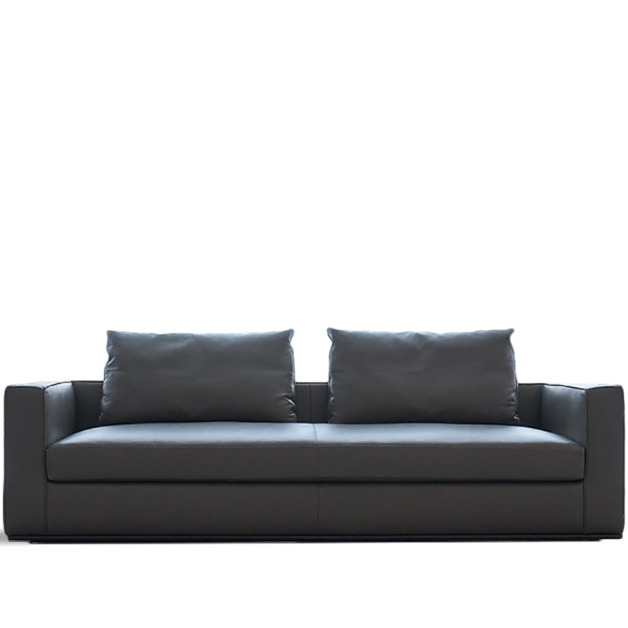 Minimalist fabric 3 seater sofa como in white background.