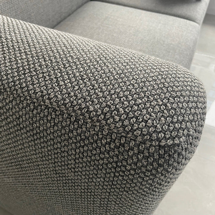 Minimalist fabric 3 seater sofa flower detail 2.
