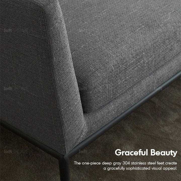 Minimalist fabric 3 seater sofa grace in still life.