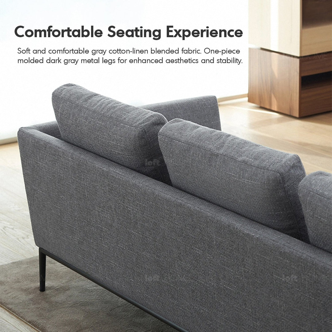 Minimalist fabric 3 seater sofa grace in panoramic view.