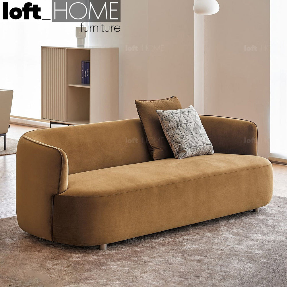 Minimalist fabric 3 seater sofa heb primary product view.