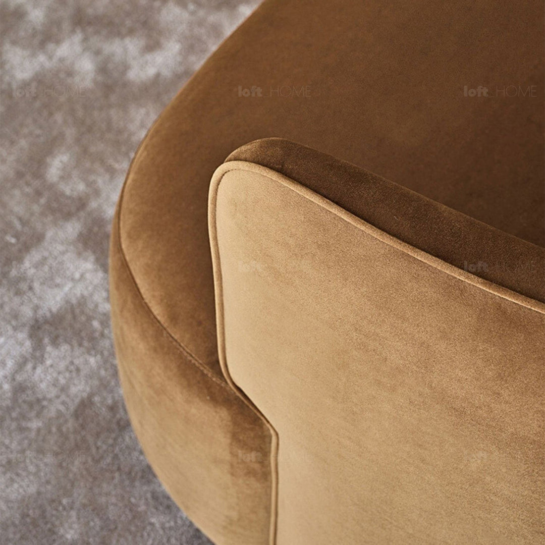 Minimalist fabric 3 seater sofa heb in panoramic view.