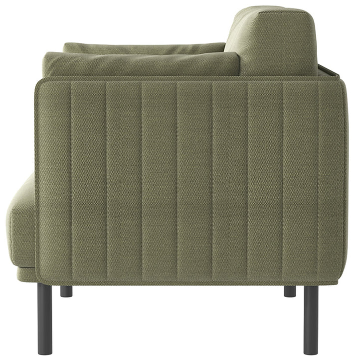 Minimalist fabric 3 seater sofa muti in panoramic view.