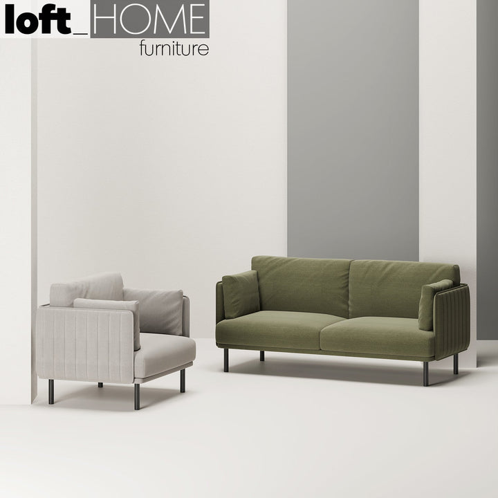 Minimalist fabric 3 seater sofa muti in details.