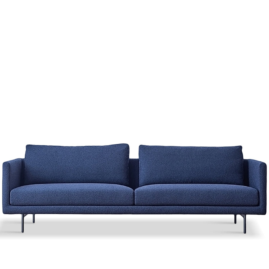 Minimalist fabric 3 seater sofa rina in white background.