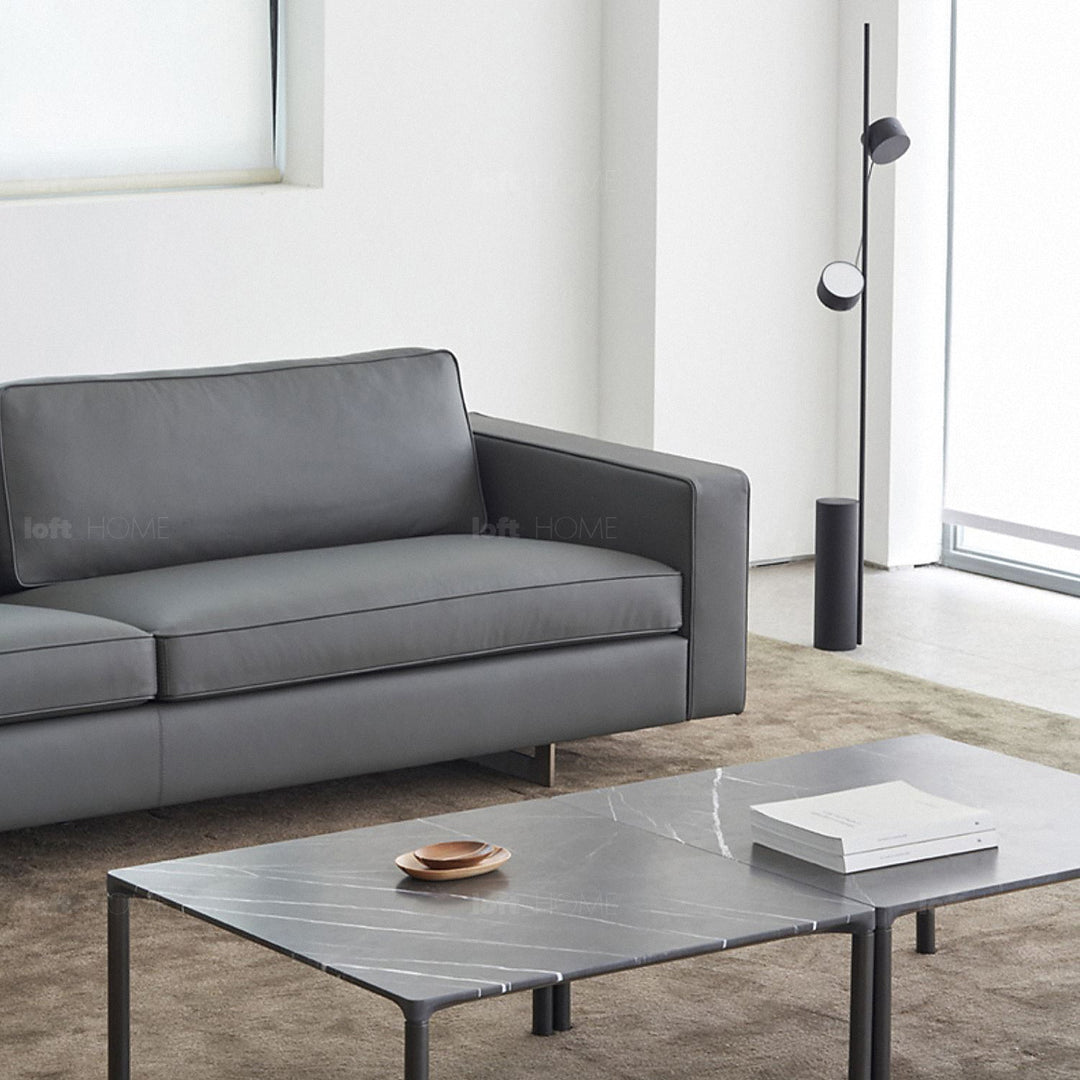Minimalist fabric 3 seater sofa vemb in still life.