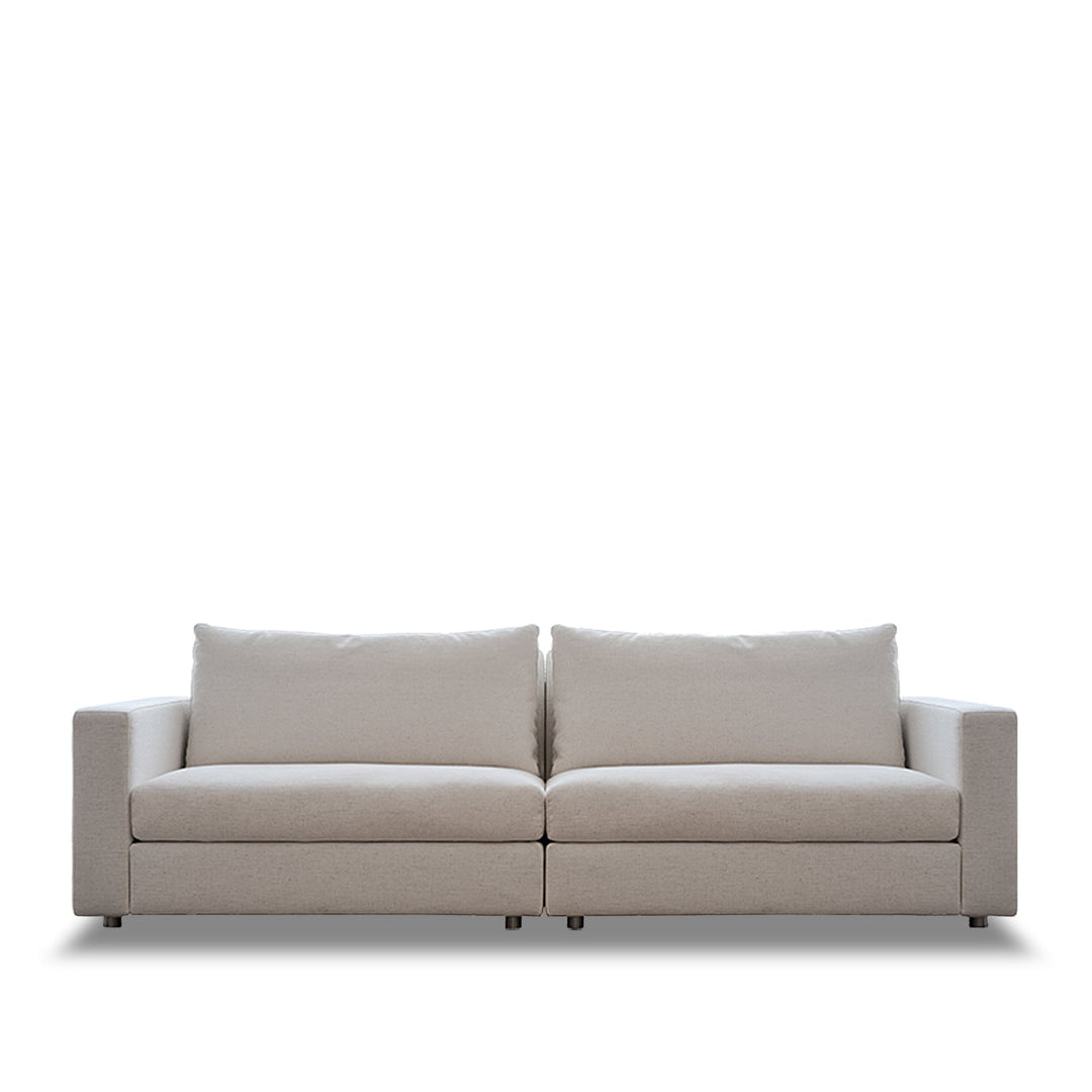 Minimalist fabric 3 seater sofa white layered structure.
