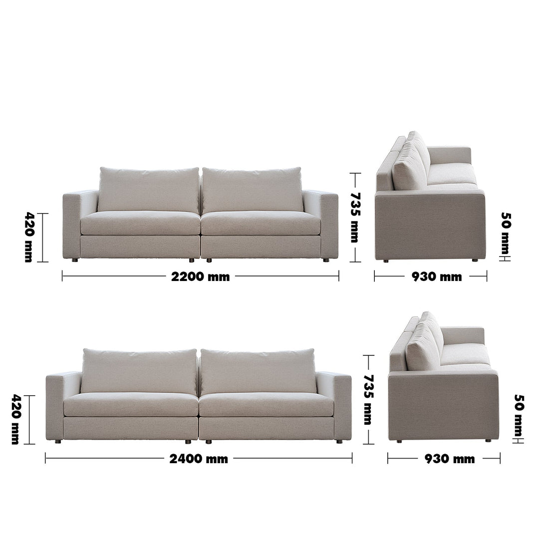 Minimalist fabric 3 seater sofa white size charts.