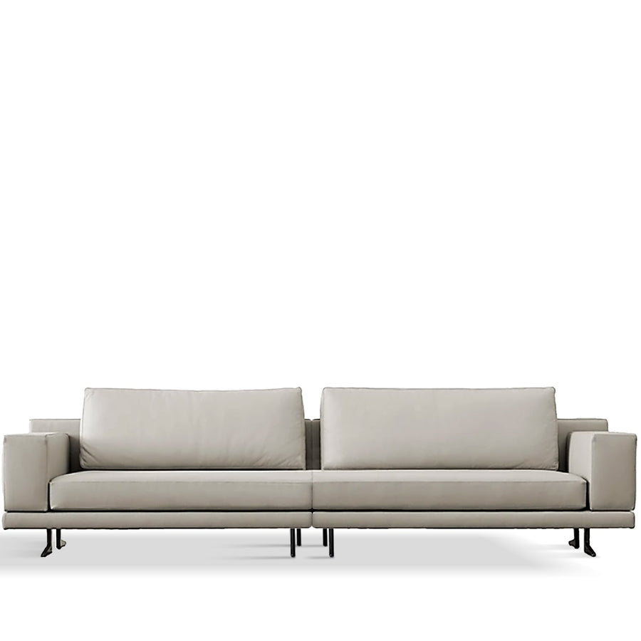 Minimalist fabric 3.5 seater sofa bologna in white background.