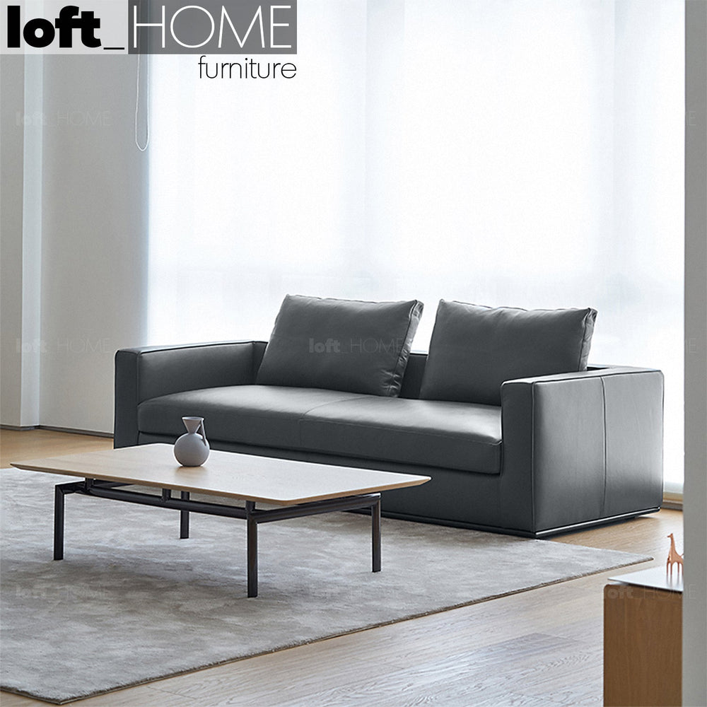 Minimalist fabric 3.5 seater sofa como primary product view.