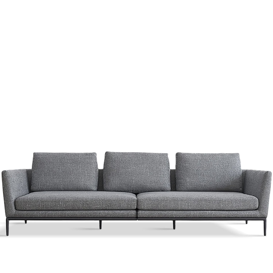 Minimalist fabric 3.5 seater sofa grace in white background.
