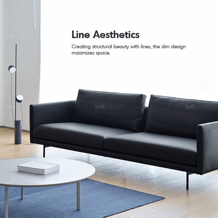 Minimalist fabric 3.5 seater sofa rina in details.
