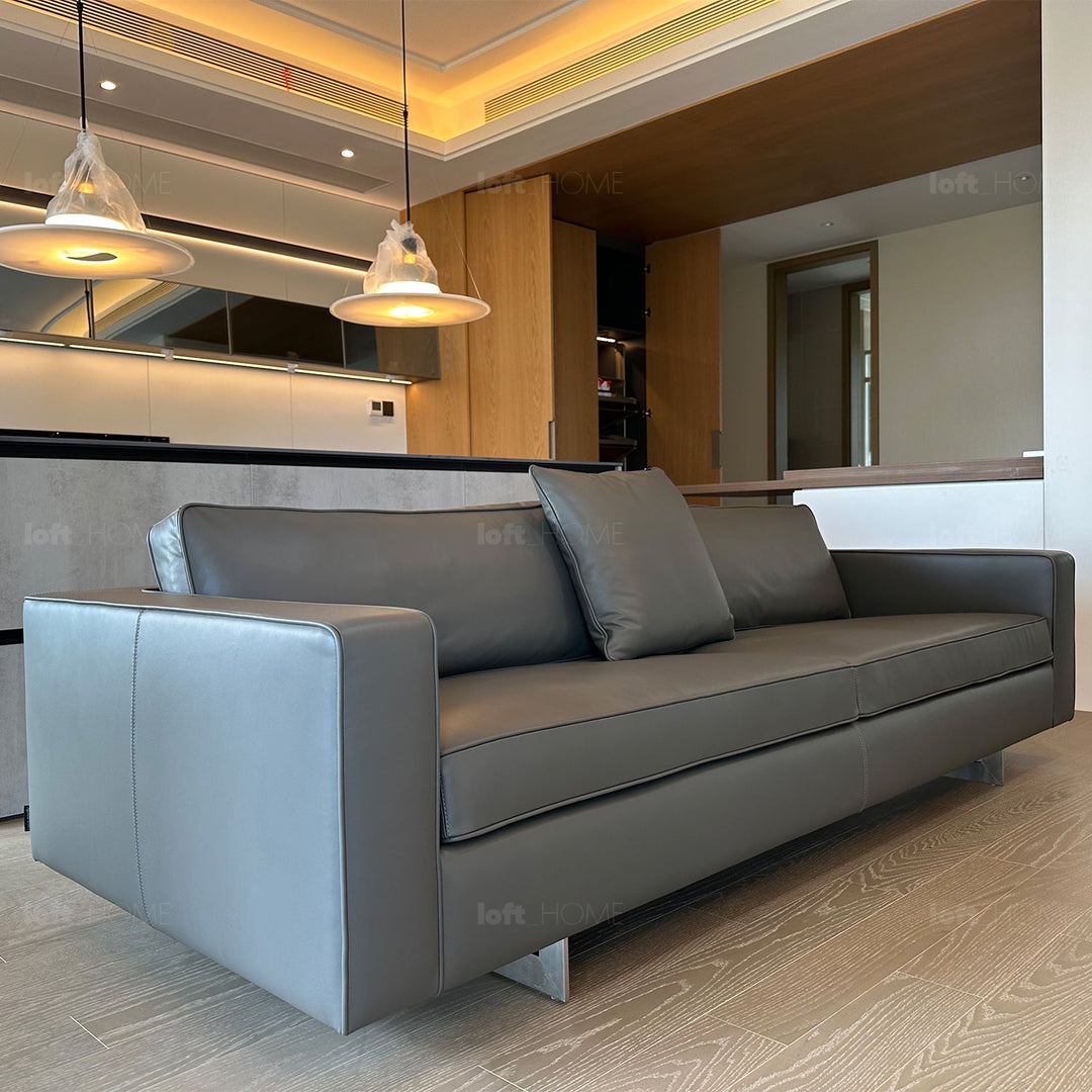 Minimalist fabric 3.5 seater sofa vemb layered structure.