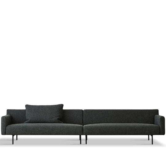 Minimalist fabric 4 seater sofa ann in white background.