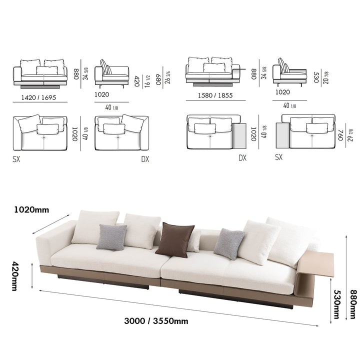 Minimalist fabric 4 seater sofa connery size charts.