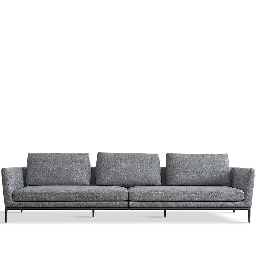 Minimalist fabric 4 seater sofa grace in white background.