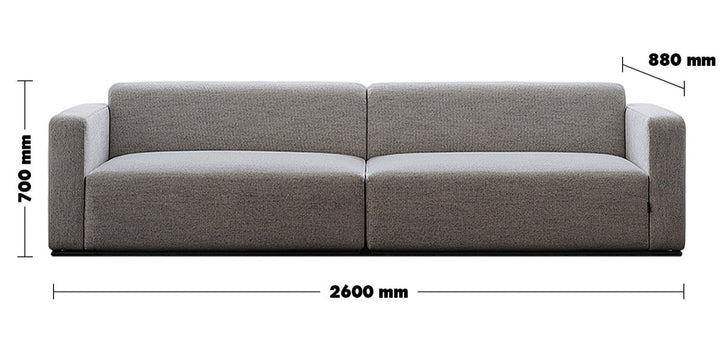 Minimalist fabric 4 seater sofa nemo size charts.