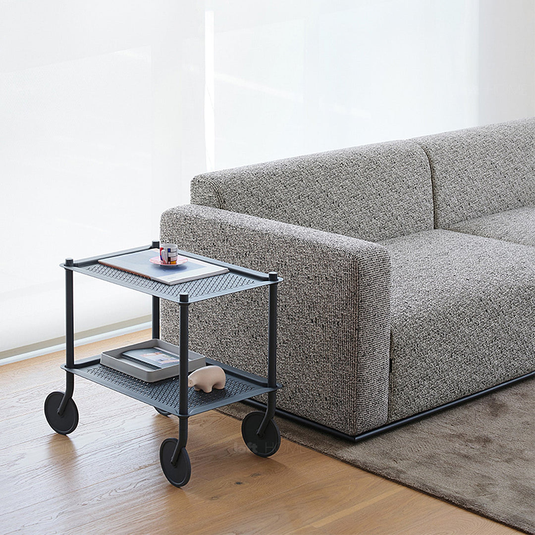 Minimalist fabric 4 seater sofa nemo layered structure.