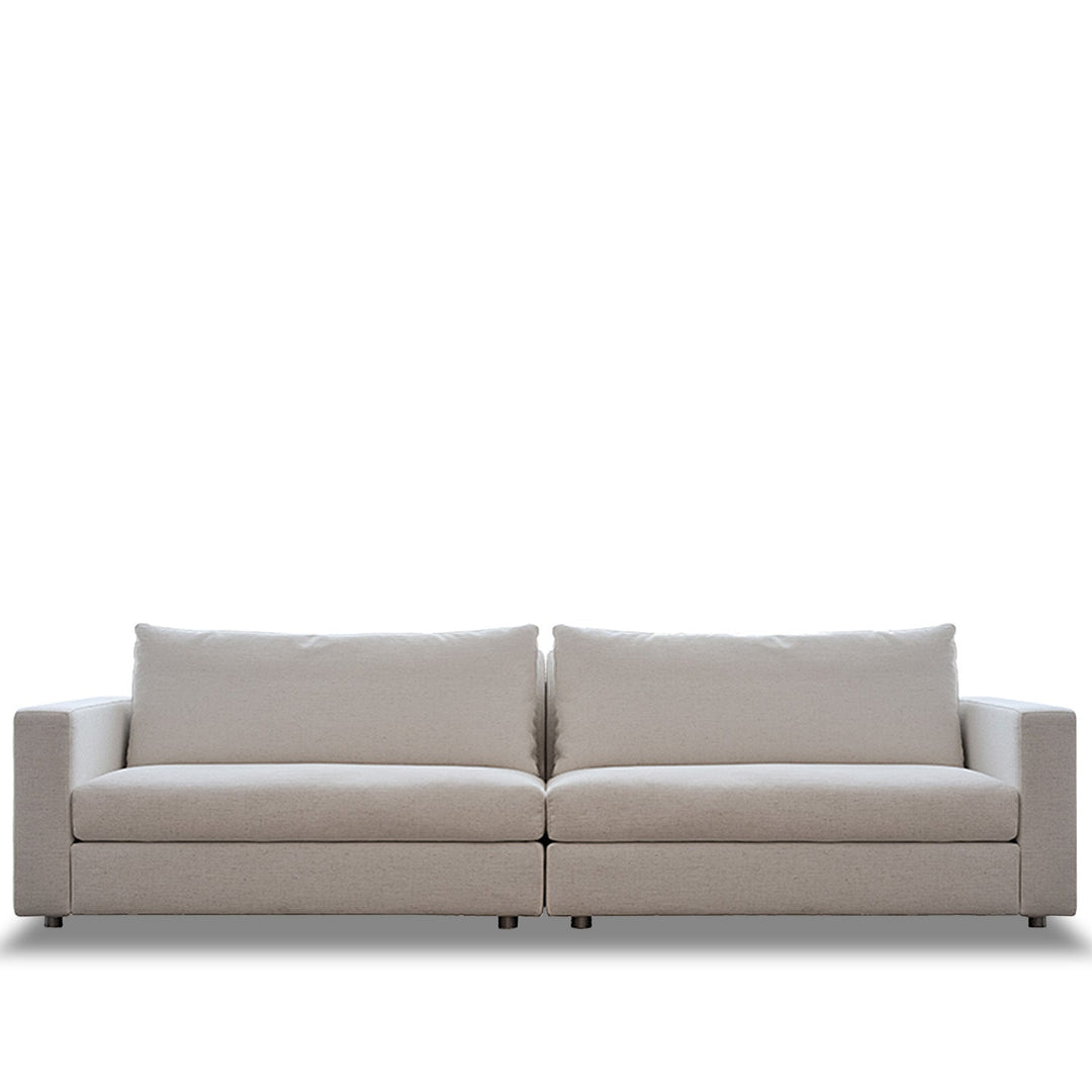 Minimalist fabric 4 seater sofa white layered structure.