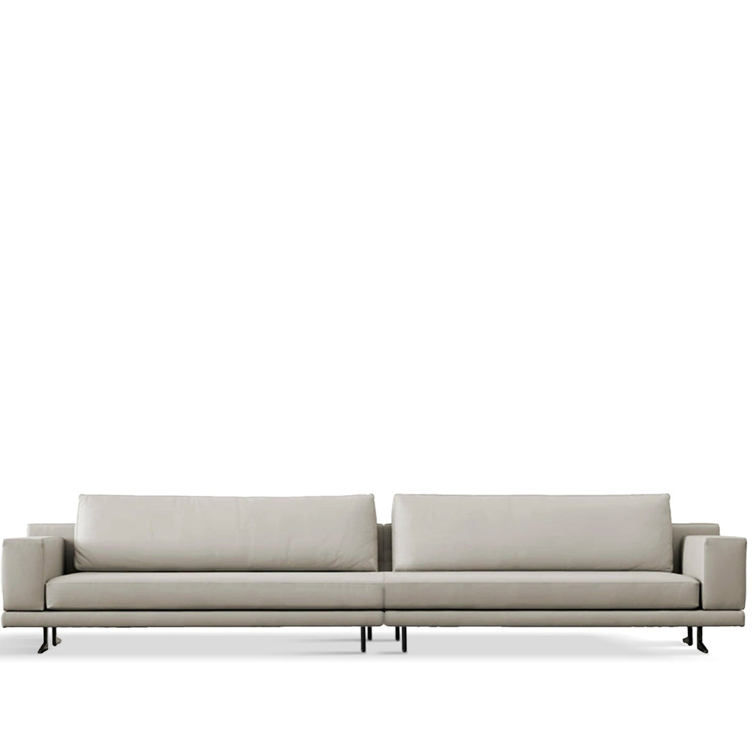 Minimalist fabric 4.5 seater sofa bologna in white background.
