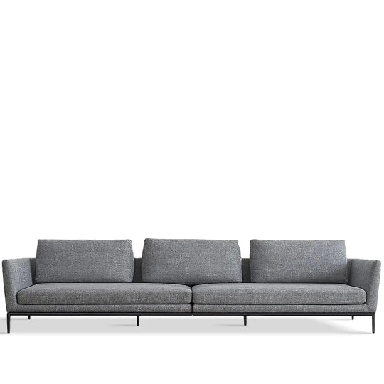 Minimalist fabric 4.5 seater sofa grace in white background.
