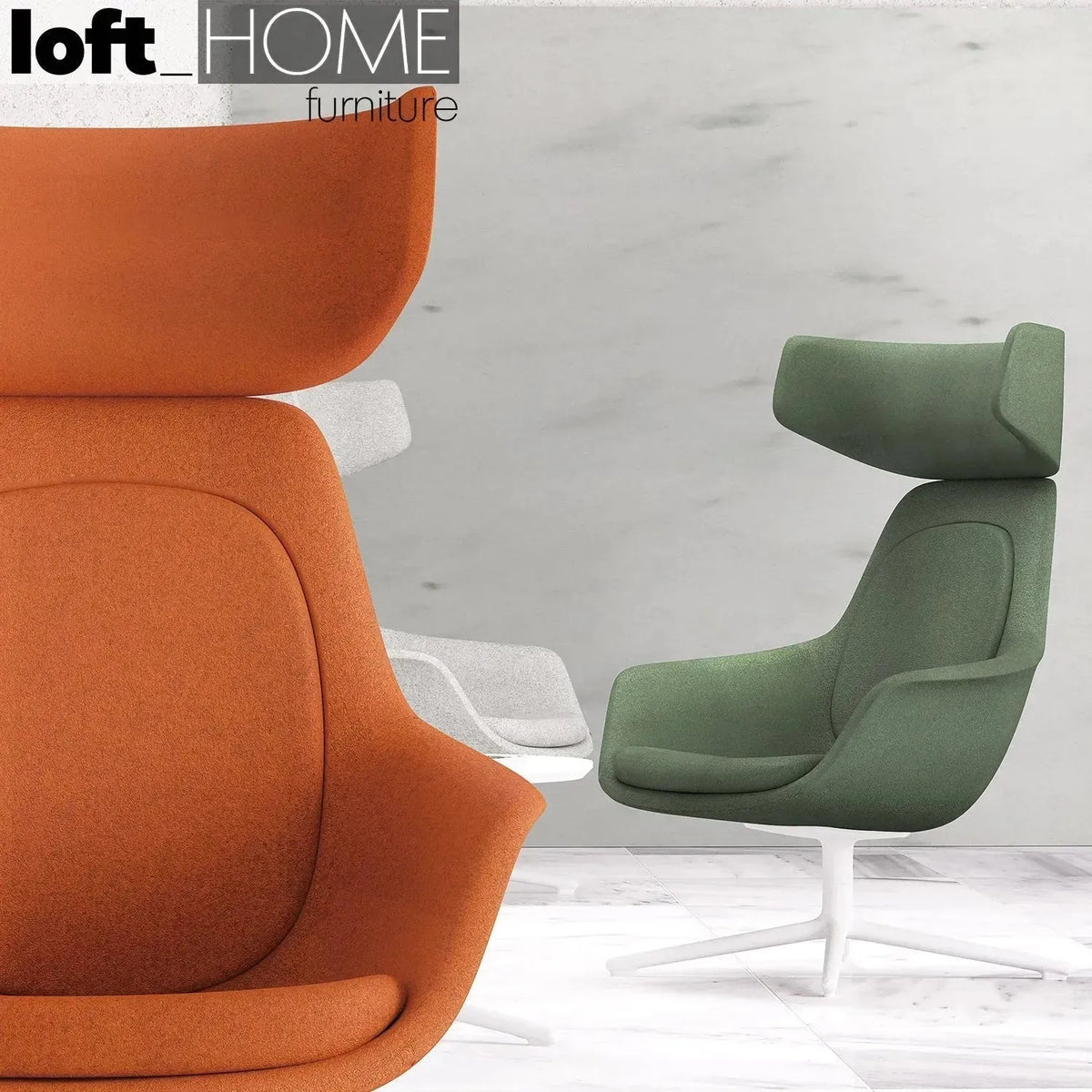 Modern fabric and leather 1 seater sofa alger in real life style.