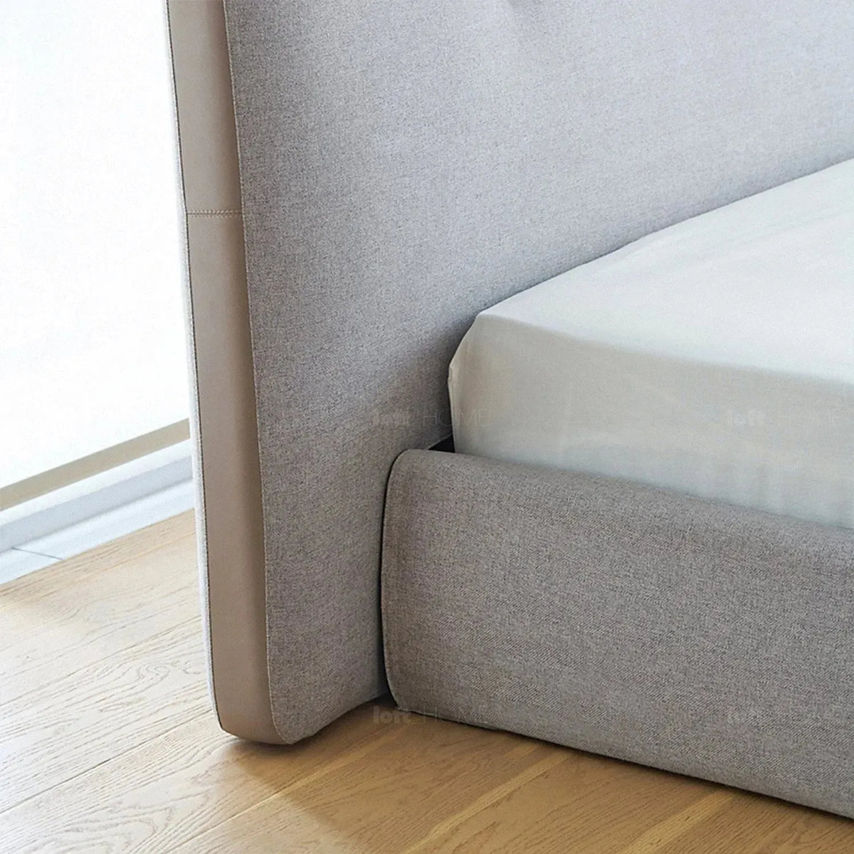 Minimalist fabric bed charles environmental situation.