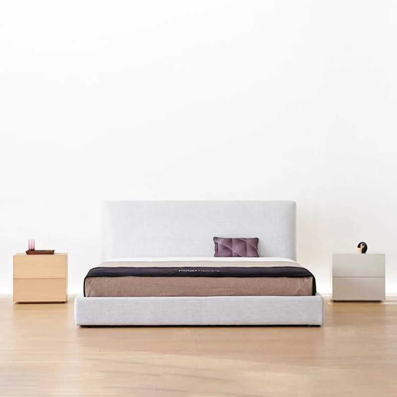 Minimalist fabric bed lines in still life.