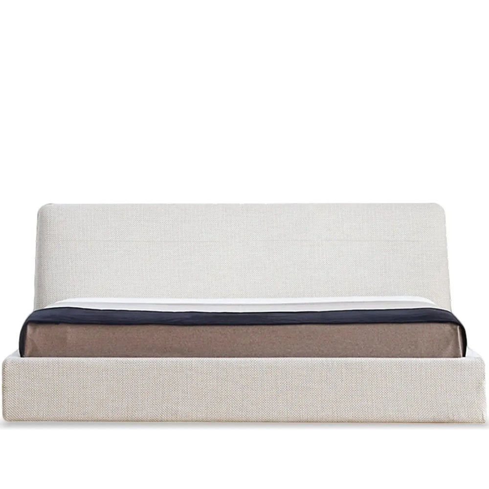 Minimalist fabric bed muuo in white background.