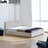 Minimalist fabric bed muuo primary product view.