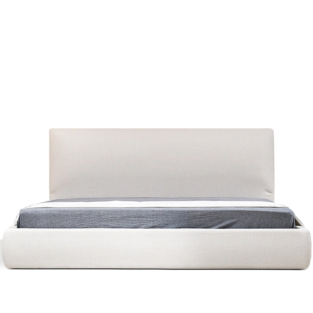 Minimalist fabric bed sino in white background.