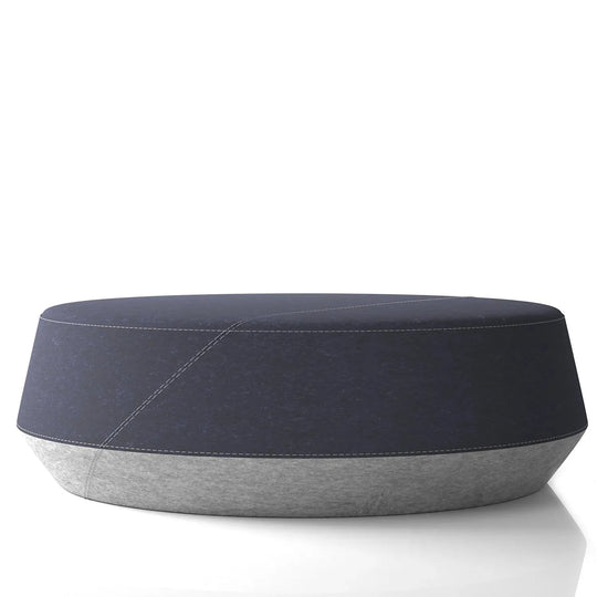 Modern fabric coffee table buono in white background.