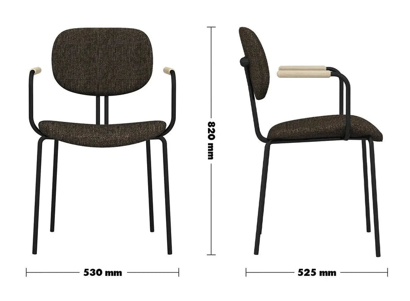 Bauhaus fabric dining chair et arm size charts.