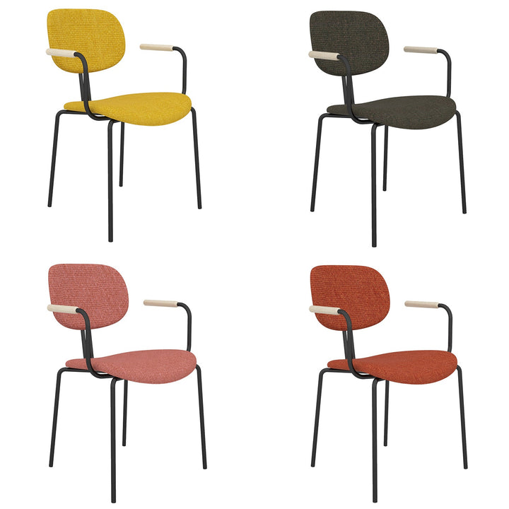 Minimalist fabric dining chair et arm conceptual design.
