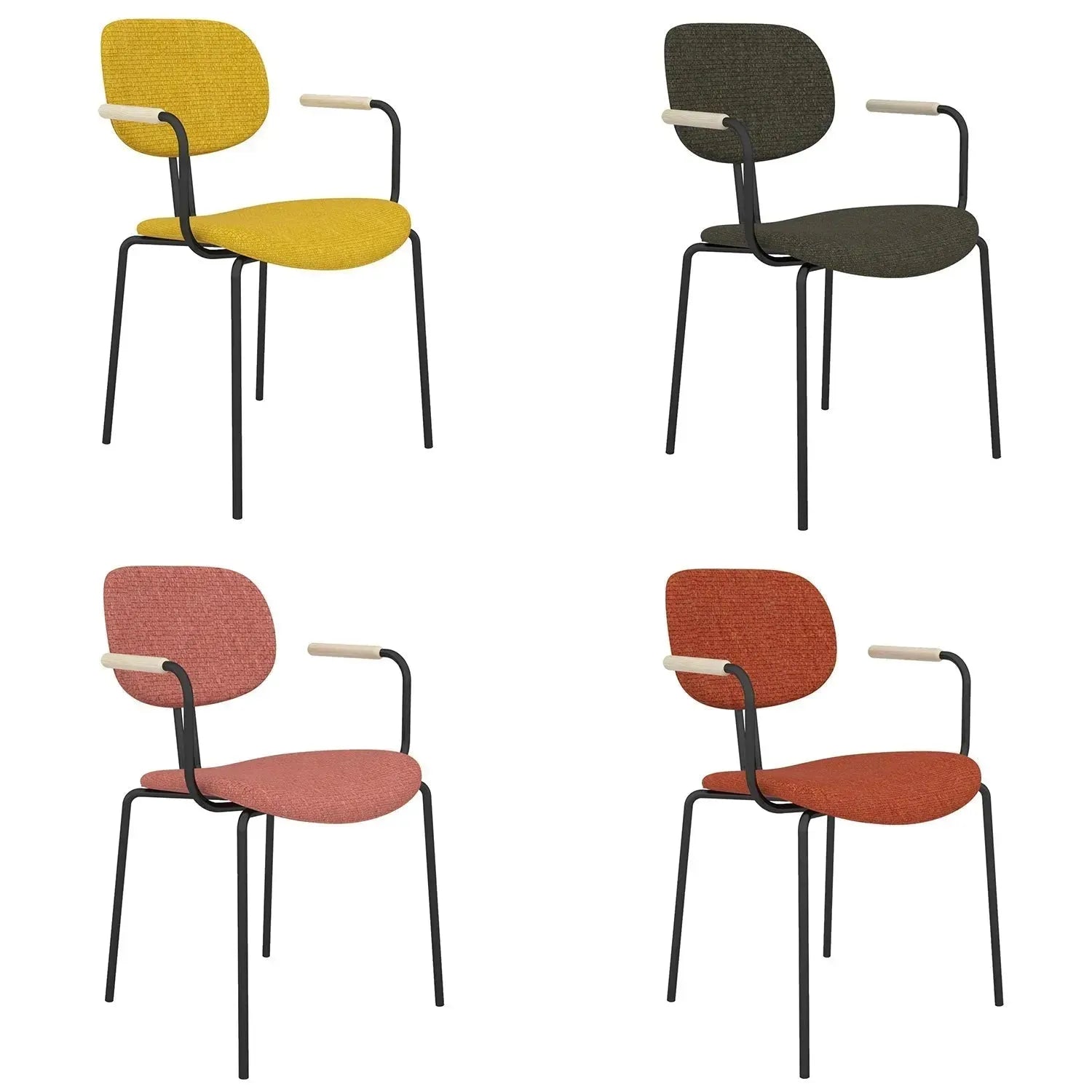 Industrial fabric dining chair et arm conceptual design.