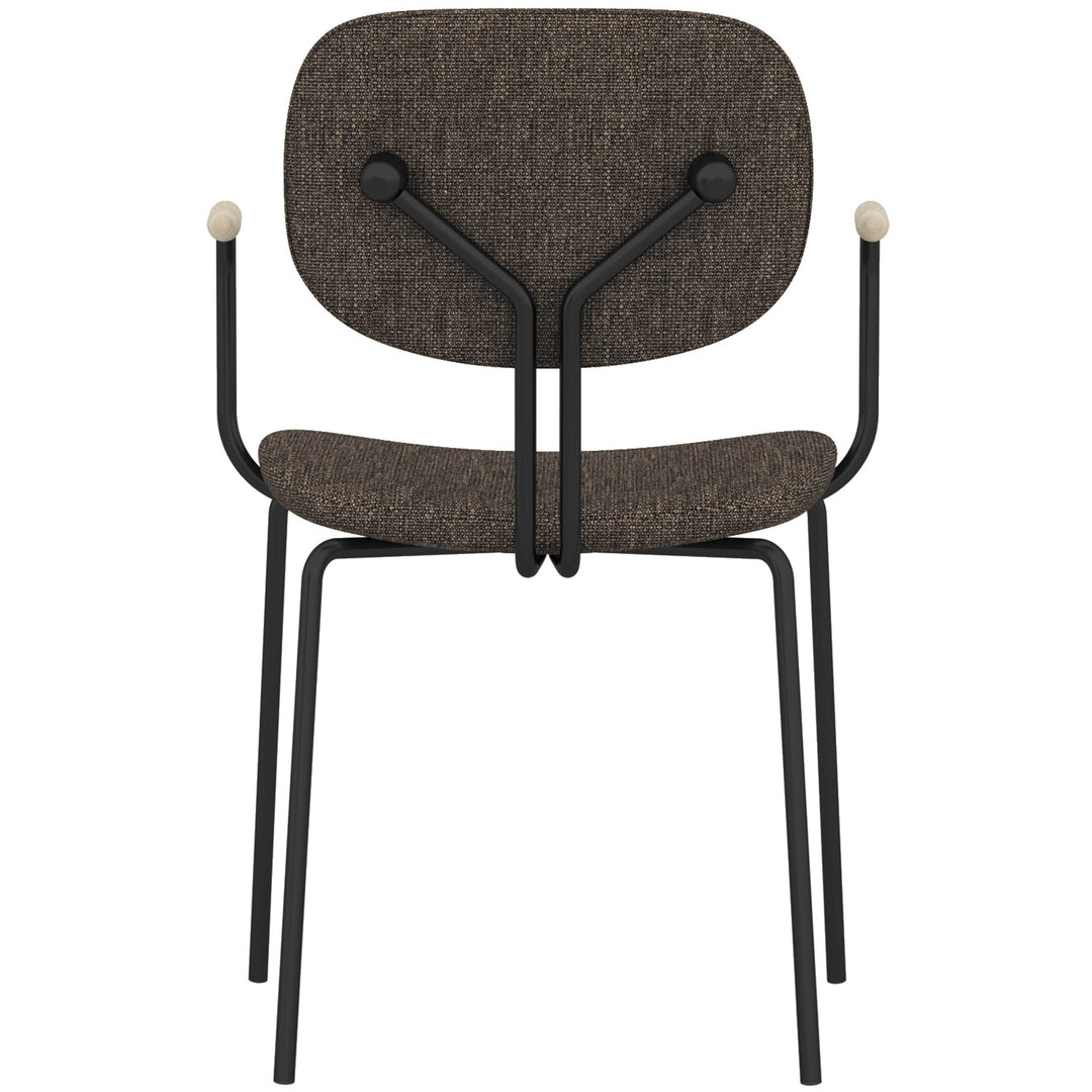 Minimalist fabric dining chair et arm layered structure.
