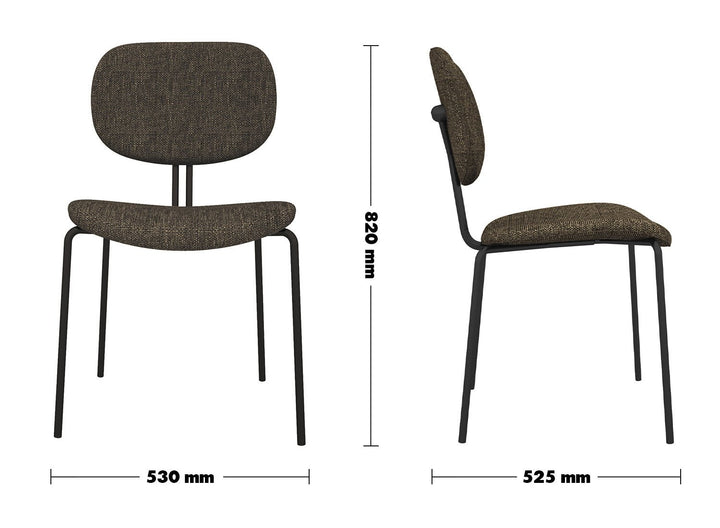Minimalist fabric dining chair et size charts.