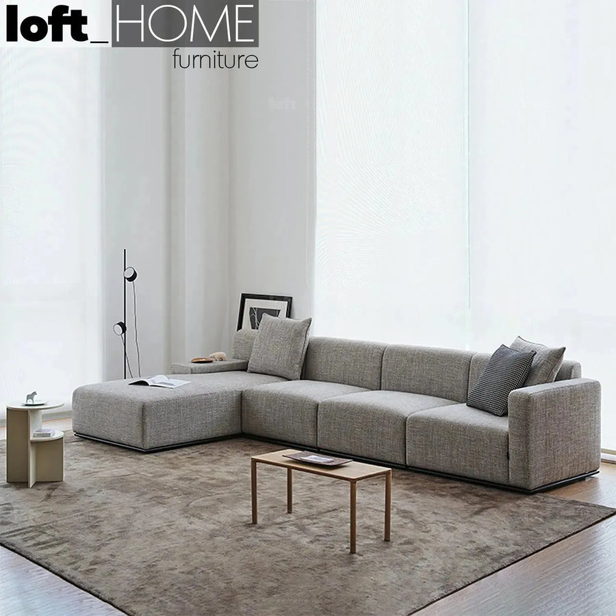 Minimalist fabric l shape sectional sofa nemo 3+l primary product view.