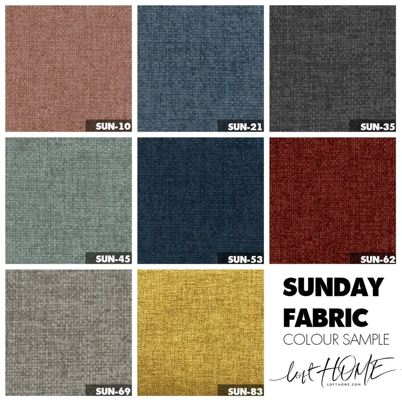 Modern fabric ottoman bag l color swatches.