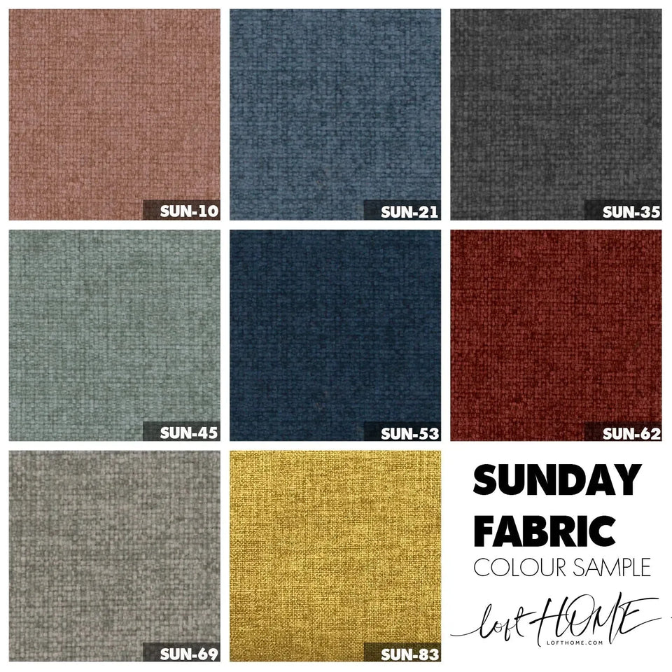 Modern fabric ottoman bag l color swatches.
