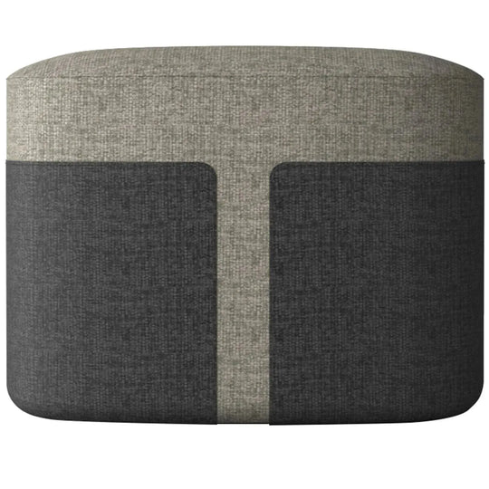 Modern fabric ottoman bag m in white background.