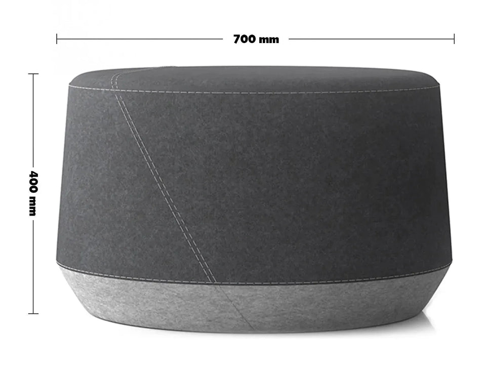 Modern fabric ottoman buono size charts.