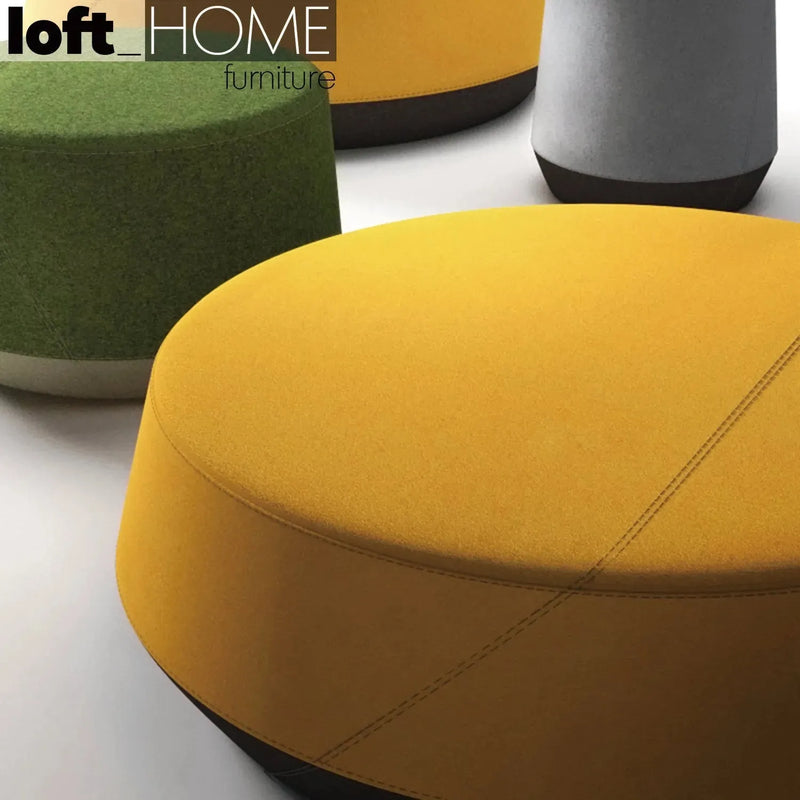 Modern fabric ottoman buono in real life style.