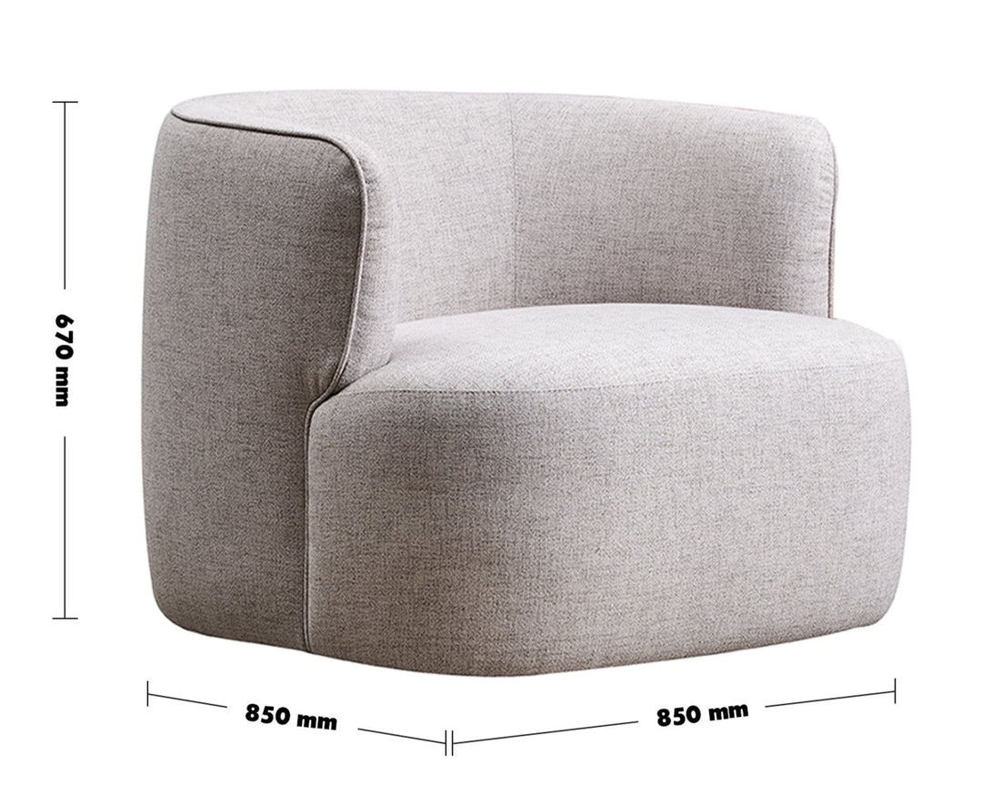 Minimalist Fabric Revolving 1 Seater Sofa HEB