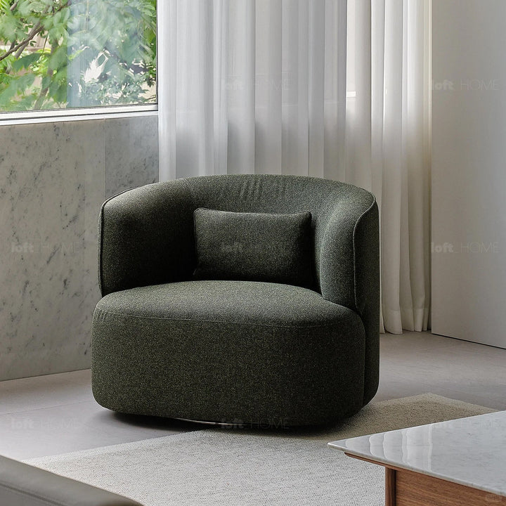 Minimalist fabric revolving 1 seater sofa heb environmental situation.