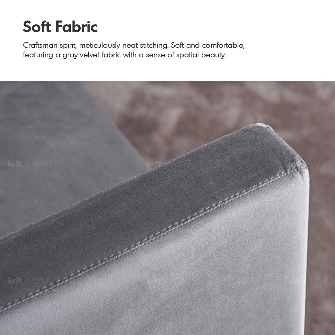 Minimalist fabric sofa bed bologna in close up details.