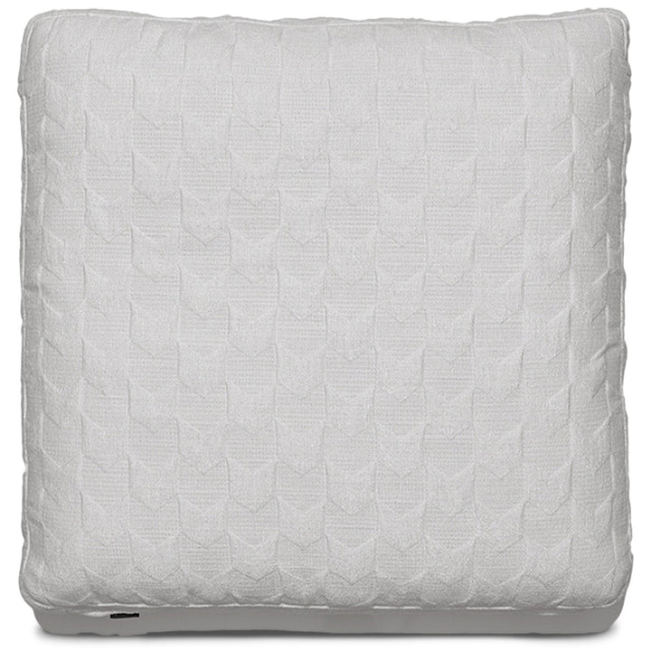 Minimalist fabric sofa pillow angle white in white background.