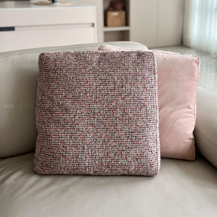 Minimalist fabric sofa pillow autumn pink environmental situation.