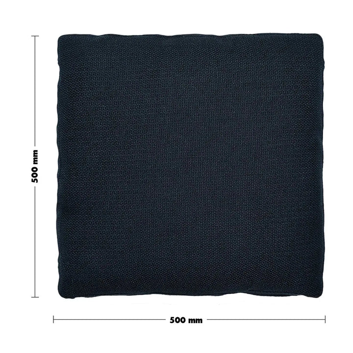 Minimalist fabric sofa pillow indigo blue size charts.